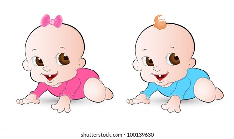 Twins Boys Clipart Stock Illustrations, Images & Vectors | Shutterstock
