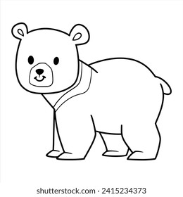 Innocent bear for children coloring book vector design illustration