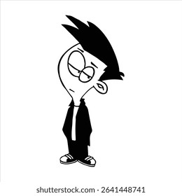a innocent boy art on white background