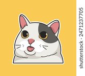 Innocent Cat Vector Cute Illustration