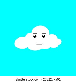 innocent cloud emoticon on blue sky