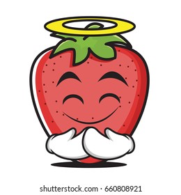 Innocent face strawberry vector art cartoon character