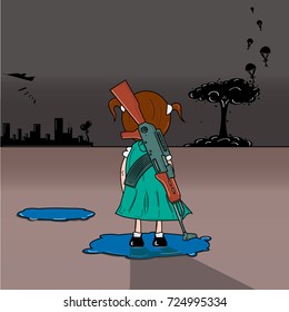 Innocent girl in the war