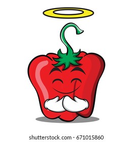 Innocent red pepper character cartoon vector illustration