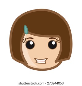 Innocent Smile Girl Face Stock Vector (Royalty Free) 273244058 ...