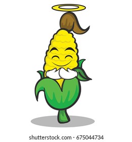 Innocent sweet corn character cartoon