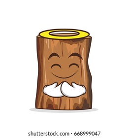 Innocent tree trunk character cartoon vector illustration