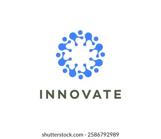 Innovate Abstract Circular Molecular Structure Design Logo