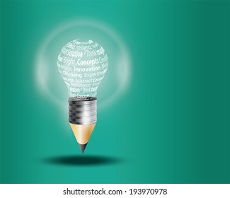 Innovate business concept made with words on light bulb