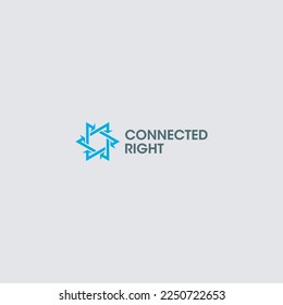 Innovate technology startup logo concept, round emblem, solution symbol, isolated vector logotype on white background