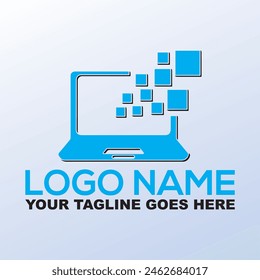Innovate technology startup logo concept, round emblem, solution symbol, isolated vector logotype on white background