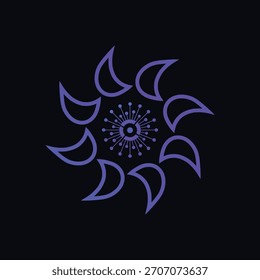 Innovate technology startup logo concept, round emblem, solution symbol