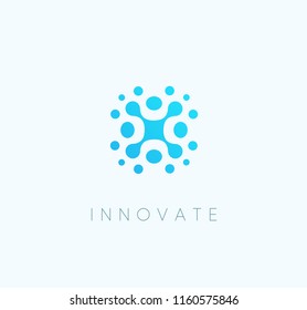 Innovate Technoloy Blue Icon, Abstract Technological Vector Logo Template.