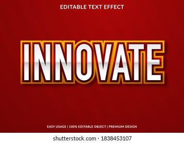 innovate text effect template with 3d bold style use for logo and business brand