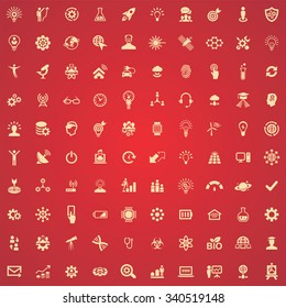 innovation 100 icons universal set for web and mobile
