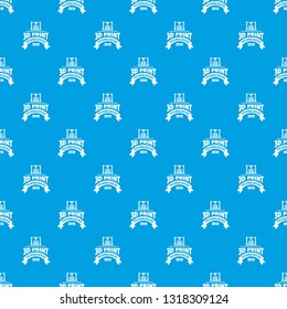 Innovation 3d printing pattern vector seamless blue repeat for any use