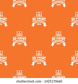 Innovation 3d printing pattern vector orange for any web design best