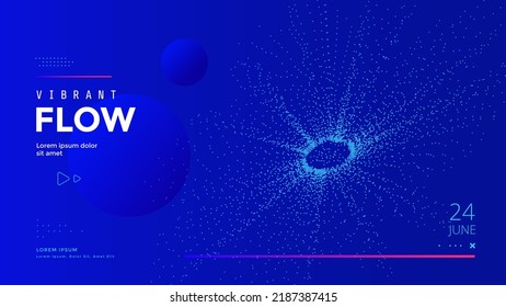 Innovation Abstract blue background with dots explosion shape. Vector illustration