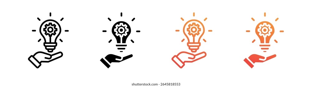 Innovación Adopción Multi Style Icon Set Vector
