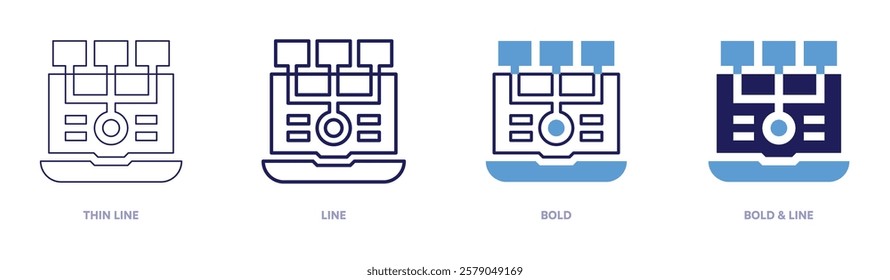 Innovation analysis icon in 4 different styles. Thin Line, Line, Bold, and Bold Line. Duotone style. Editable stroke.