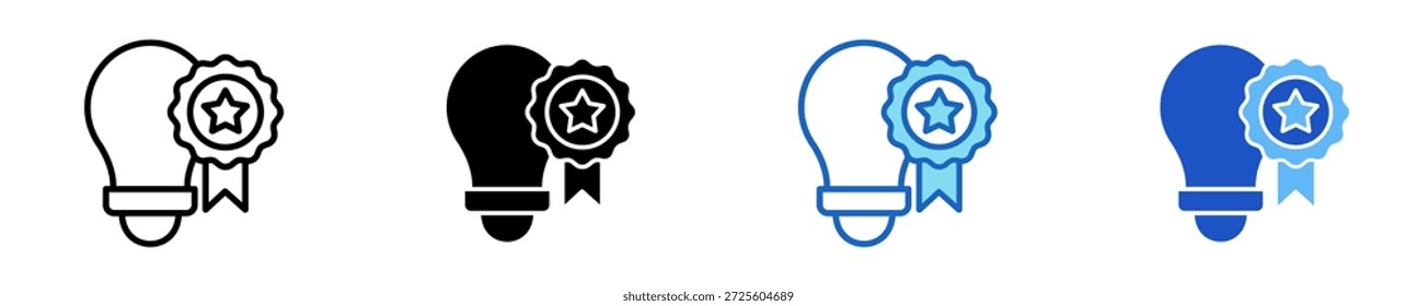Innovation Award Ícone definir coleção de vários estilos
