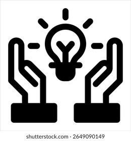 Innovation, schwarzes Symbol, Vektorgrafik auf weißem Hintergrund