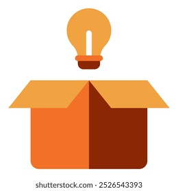 Ilustración de icono de Vector de inicio de caja de innovación