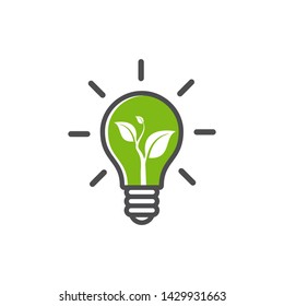 innovation bulb energy ecology logo vector