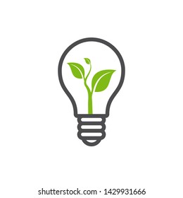 innovation bulb energy ecology logo vector