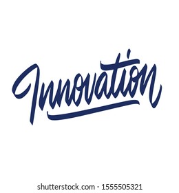 Innovation business card text. Modern lettering poster. Phrases vector print design elements.