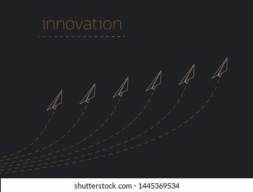 Innovation. Business concept illustration with a folded paper plane.