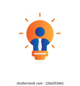 innovation businessman icon logo illustration with simple modern style and flat gradient concept design vector eps 10
