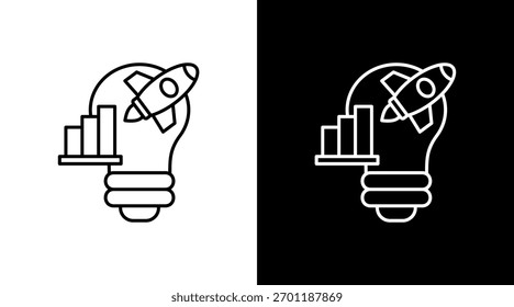Diseño de conjunto de iconos blancos de capacidad de innovación