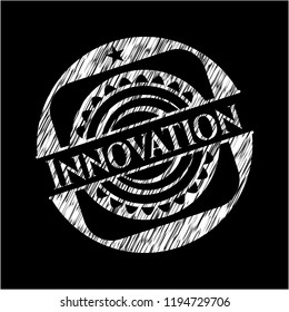 Innovation chalk emblem written on a blackboard