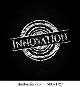 Innovation chalk emblem written on a blackboard