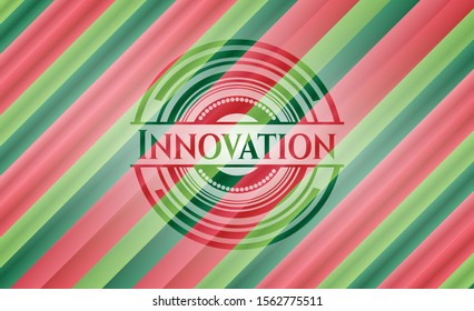 Innovation christmas badge. Vector Illustration. Detailed.