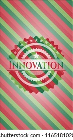 Innovation christmas style emblem.