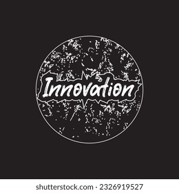Innovation circle lettering text effect t shirt design