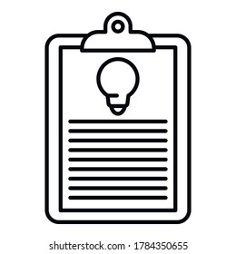 Innovation clipboard icon. Outline innovation clipboard vector icon for web design isolated on white background