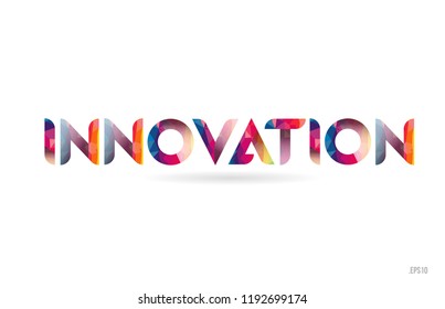 innovation colored rainbow word text suitable for card, brochure or typography logo design