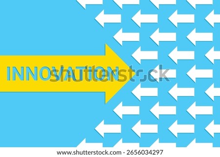 Innovation Concept With Arrows on blue background