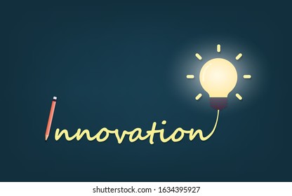 Innovation concept, Creative light bulb idea abstract infographic workflow layout.