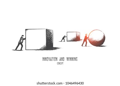 Innovation concept. Hand drawn new success idea. Technology and inspiration concept, idea for successful progress isolated vector illustration.