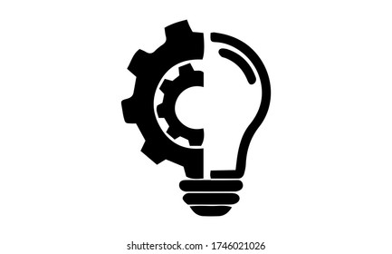 Innovation concept icon light bulb with gear sign vector image