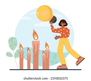 Innovation concept. Idea of creative business, community or invention solution. New idea making life easier and more efficient. Modern technology development. Flat vector illustration