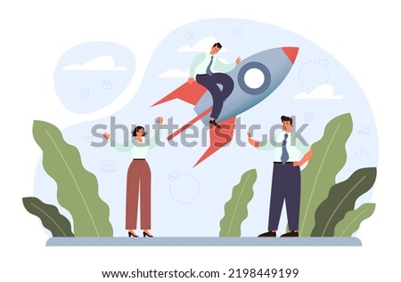Innovation concept. Idea of creative business, community or invention solution. New idea making life easier and more efficient. Modern technology development. Flat vector illustration