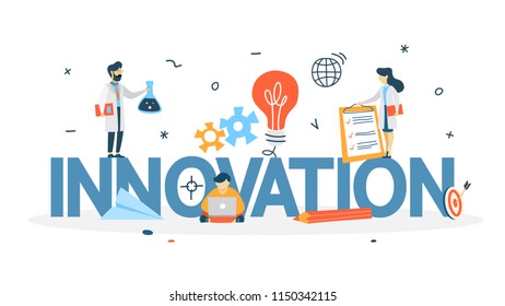Innovation concept. Idea of innovative technology. Creative mind. Light bulb as a metaphor of idea. Isolated line vector illustration
