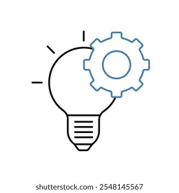 Icono de línea de concepto de innovación. Ilustración de elemento simple. diseño de símbolo de esquema de concepto de innovación.