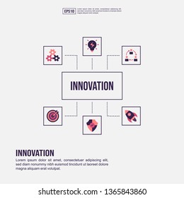 Innovation concept for presentation, promotion, social media marketing, and advertising. Minimalist Innovation infographic with flat icon