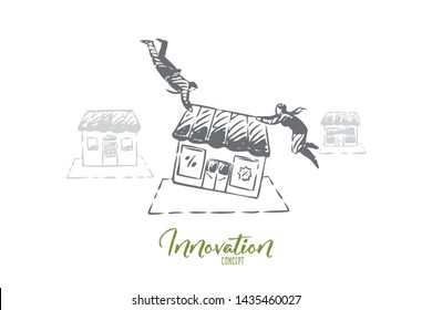 Innovation concept sketch. Isolated vector illustration